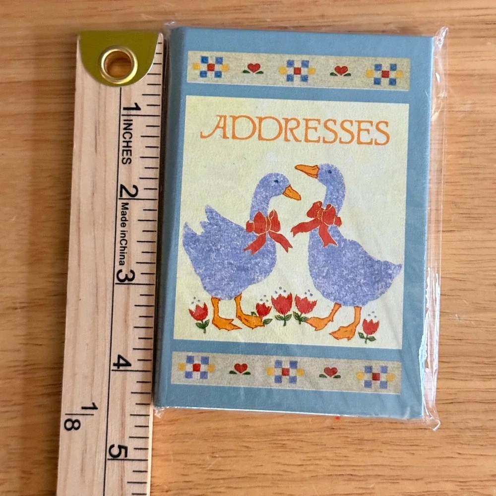 Vintage 1988 Country Goose Pocket Address Book Country Blue Paper Ephemera NEW